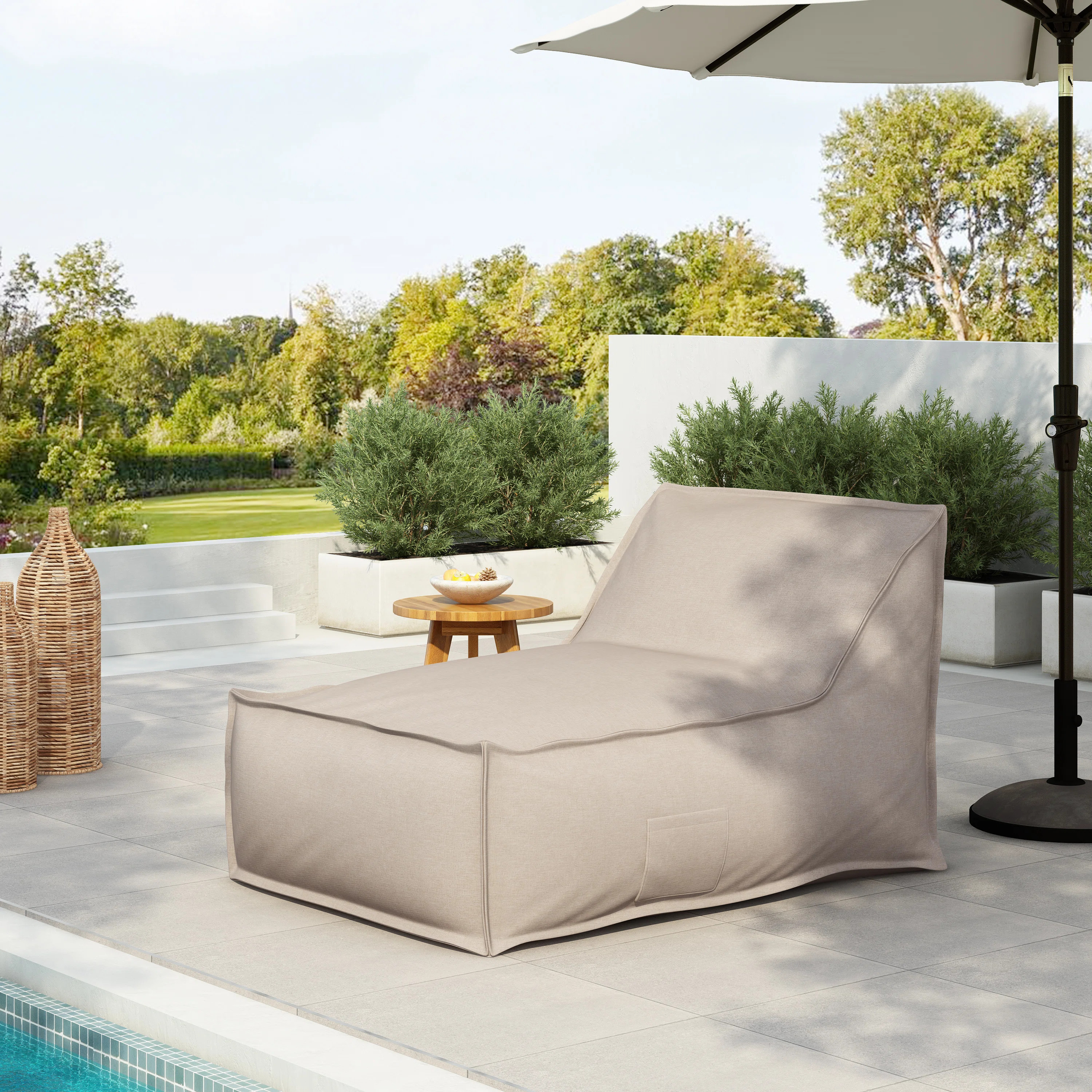Issac Outdoor Bean Bag Lounge Chair With Removable Cover | Wayfair North America
