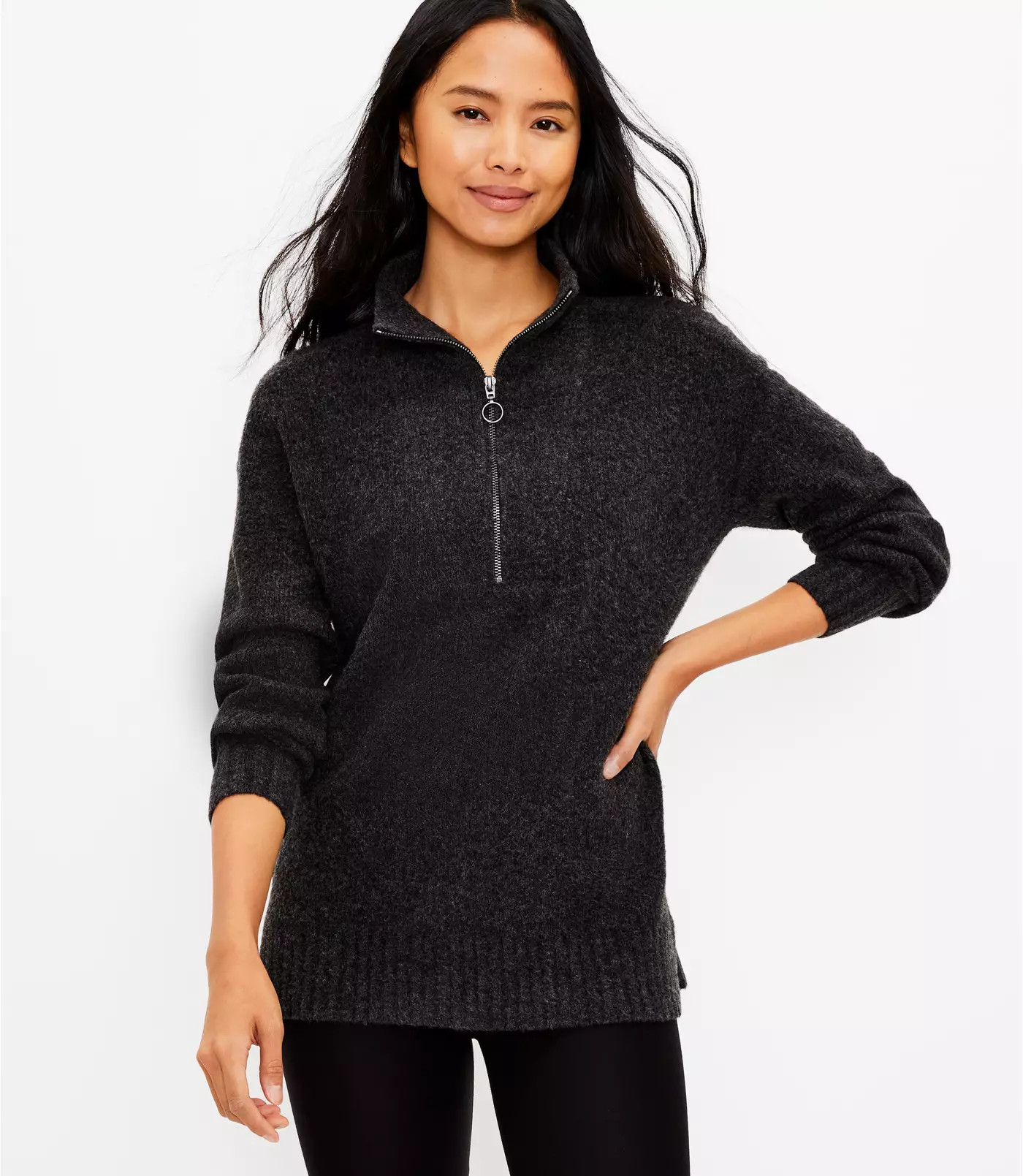 Lou & Grey Zip Tunic Sweater | LOFT | LOFT