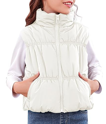 Imily Bela Girls Puffer Vest Stand Collar Sleeveless Warm Jacket Cute Outerwear With Pockets 7-14... | Amazon (US)