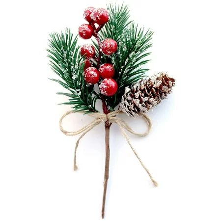 Christmas Berries Decor 8 PCS Artificial Pine Cones Branch Craft | Walmart (US)