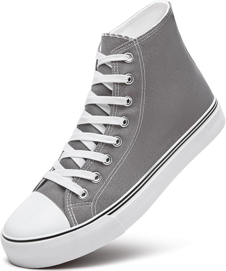ZGR Men's High Top Canvas Sneakers Lace Up Classic Casual Walking Shoes | Amazon (US)
