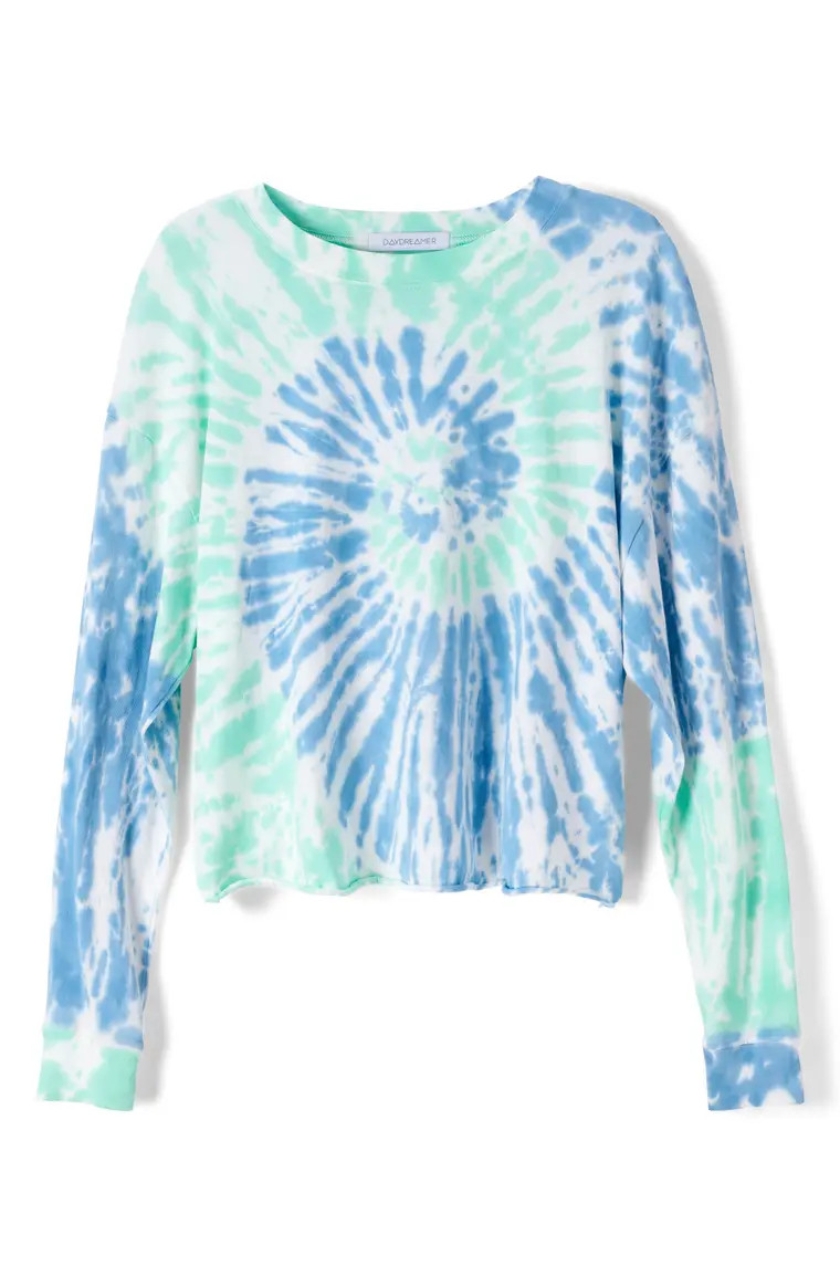 Tie Dye Long Sleeve Crop T-Shirt | Nordstrom