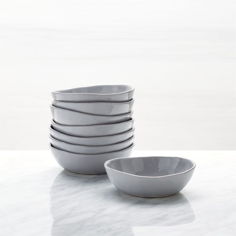 Mercer Grey Mini Bowls, Set of 8 + Reviews | Crate & Barrel | Crate & Barrel