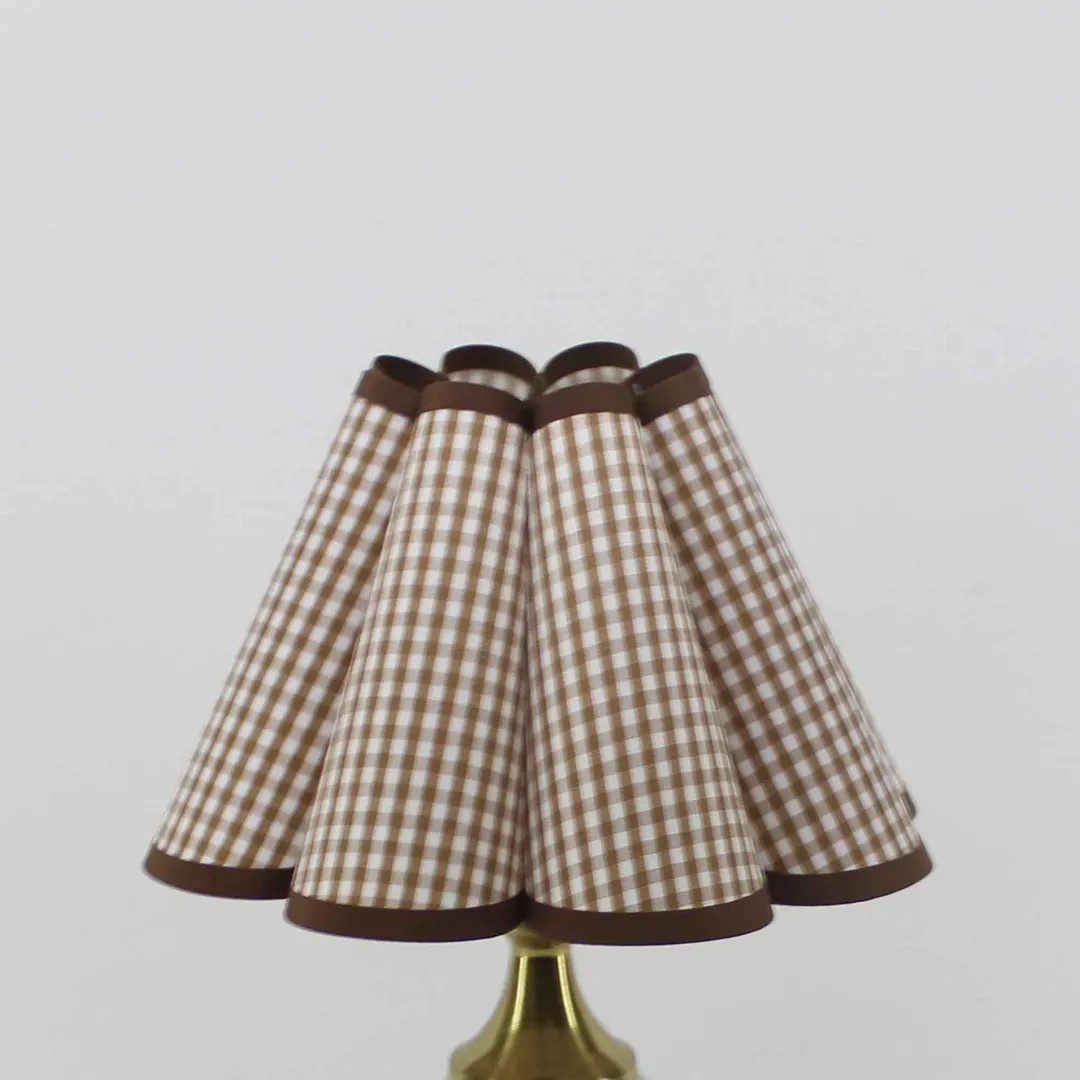 Handmade brown plaid  Pleated Lampshade: Fabric & Acrylic Home Decor-122# | Etsy (US)