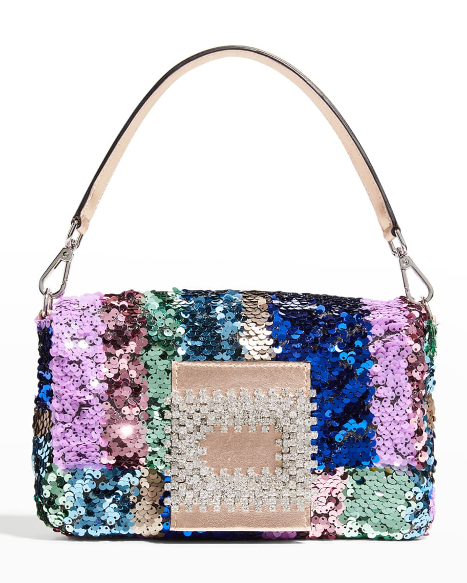 Gedebe Mylove Fringe Sequin Buckle Shoulder Bag | Neiman Marcus