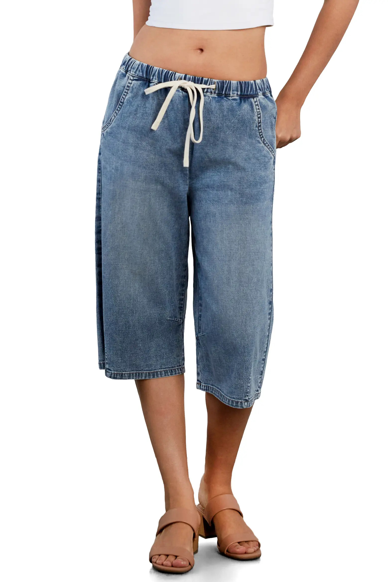 Relaxed Drawstring Denim Jorts (Women) | Nordstrom | Nordstrom