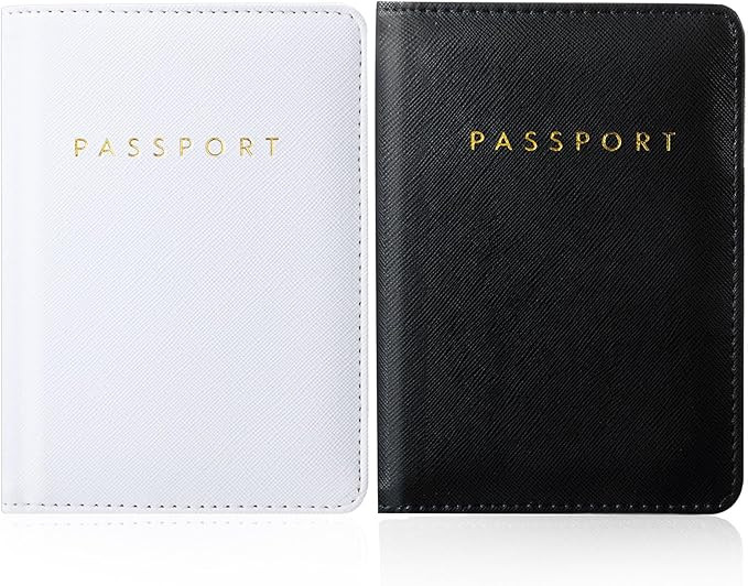 2 Pcs Passport Cover Holder for Travel Waterproof Leather Passport Wallet Case Book Travel Cruise... | Amazon (US)