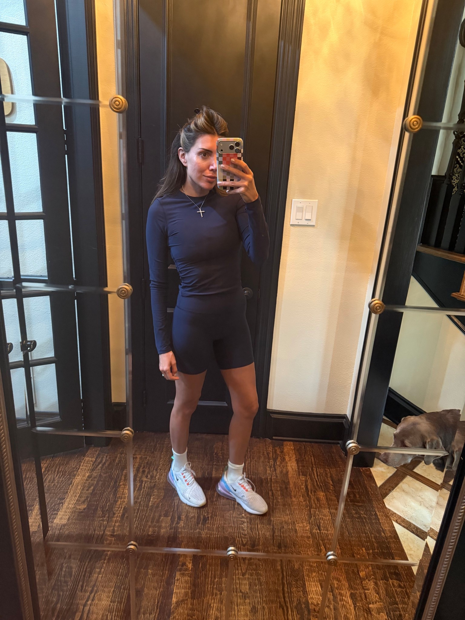 me= always linking in a @Spanx set. 

sports bra: medium
shorts: medium
top: smalll

#LTKActive #LTKfitnessgoals #LTKootd