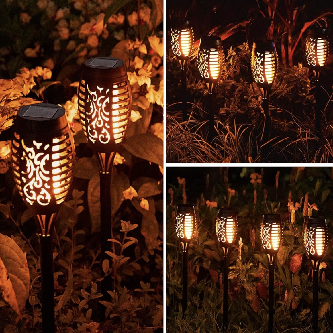 Love the fire effect and glow these solar powered lights create in my yard!

#LTKHome #LTKSeasonal