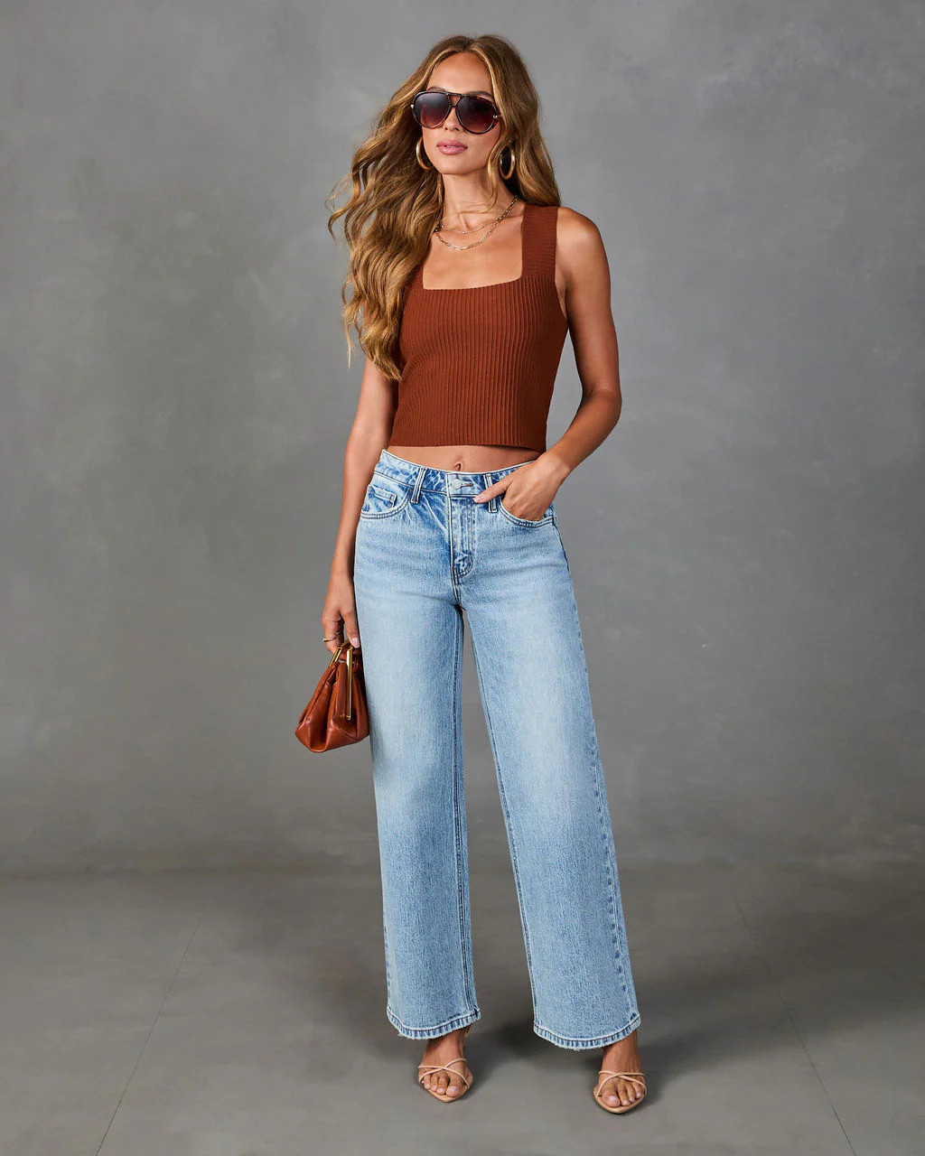 Malenah Ribbed Knit Crop Tank Top | VICI