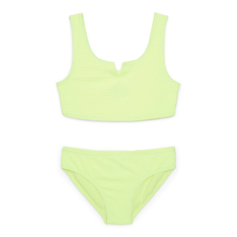 Wonder Nation Girls Scrunch Bikini Swimsuit with UPF 50, 2-Piece, Sizes 4-18 | Walmart (US)