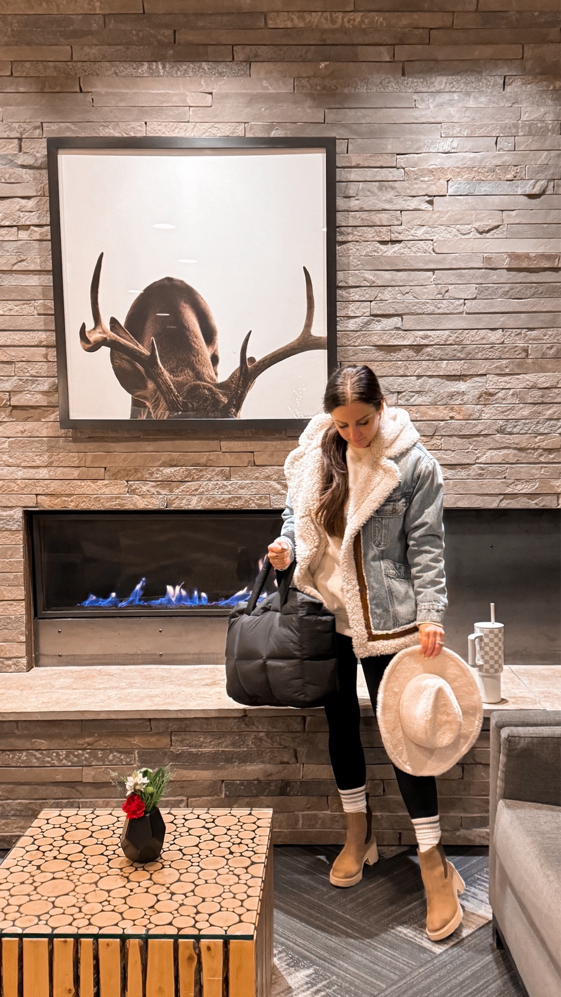 Travel Day Outfit for Jackson Hole / Sherpa Cowboy Hat / Denim Jacket / Western Winter Outfit / Winter Vacation 

#LTKfindsunder100 #LTKstyletip #LTKover40