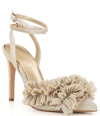 Gianni Bini Mays Metallic Mesh Ruffle Ankle Strap Pumps | Dillard's | Dillard's