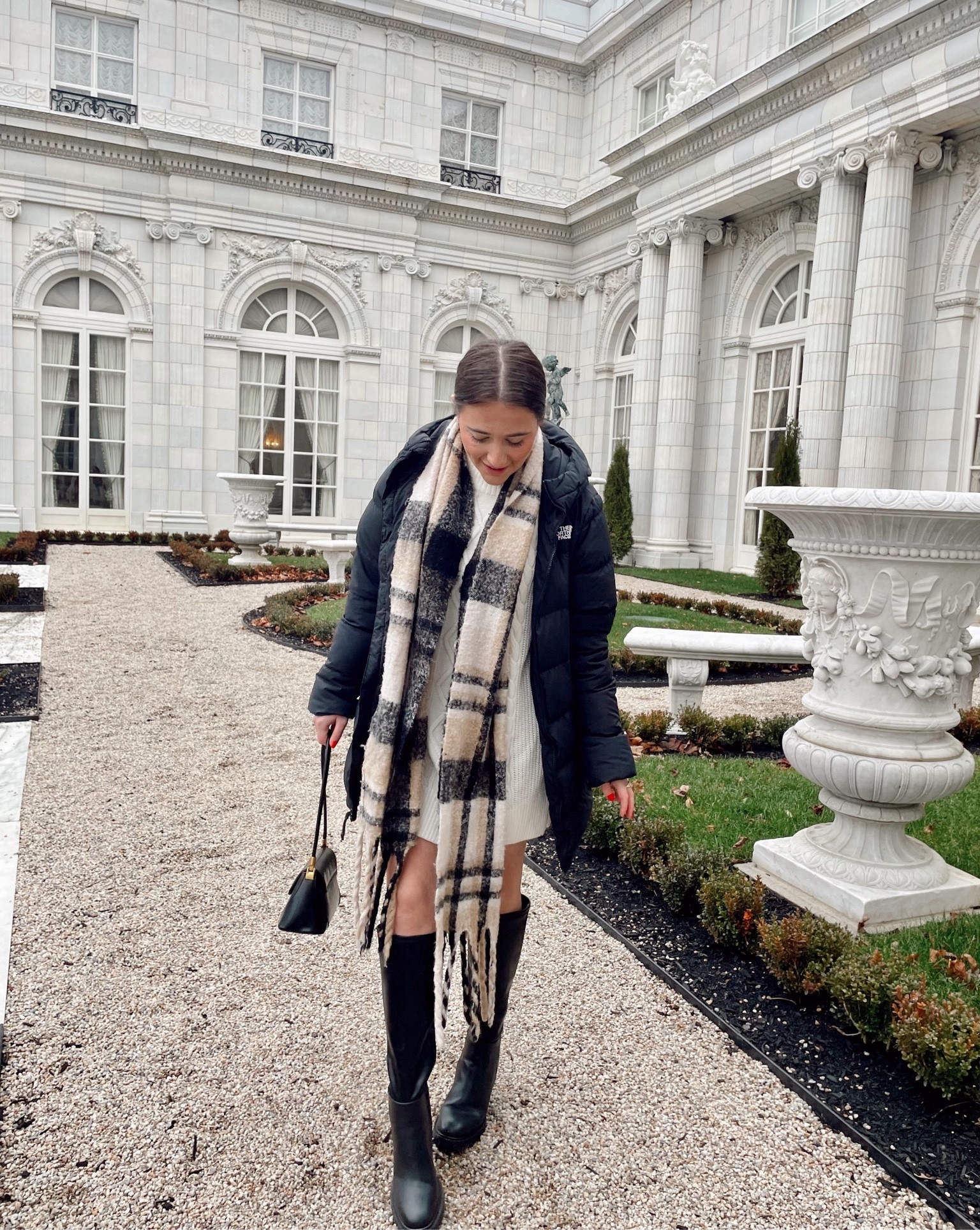 Newport, RI winter fashion 🕊️ 

East coast winters, classic, old money style, Sofia richie inspired, neutrals, puffer coat, sweater dress, knee high black leather boots, OOTD, chic cold weather outfit 

#LTKSeasonal #LTKtravel #LTKstyletip