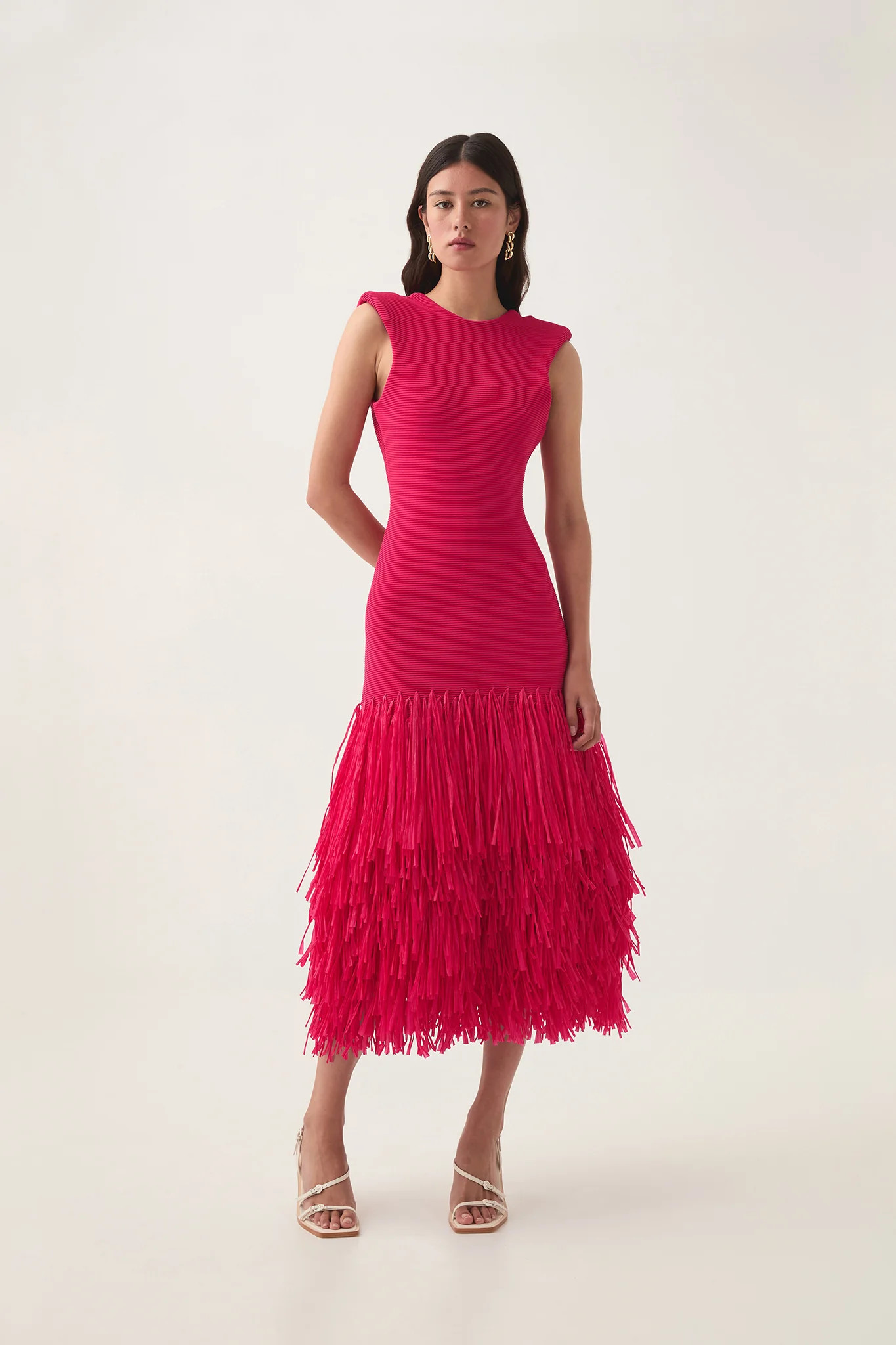Rushes Raffia Knit Midi Dress | aje. (Australia)