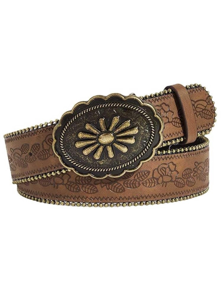 Yalice Brown Western Belt for Women Cowgirls Leather Belts for Jeans Pant Men Cowboys Country Bel... | Amazon (US)