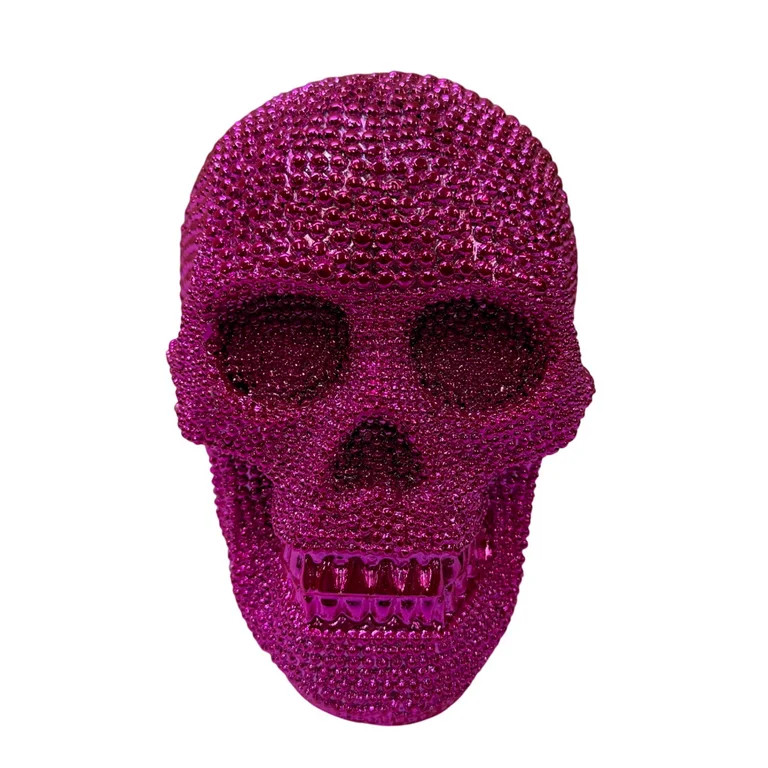 Beaded Skull Tabletop Decor, Pink, 5.31", Halloween by Way To Celebrate - Walmart.com | Walmart (US)