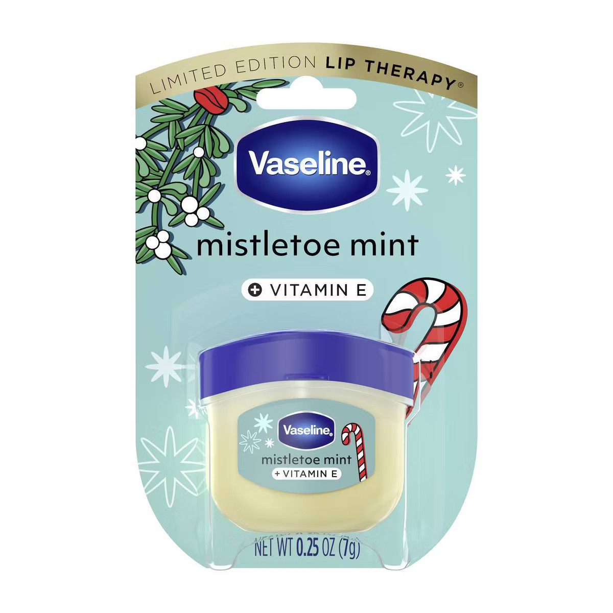 Vaseline Holiday Limited Edition Lip Balm - Mistletoe Mint - Travel Size - 0.25oz | Target