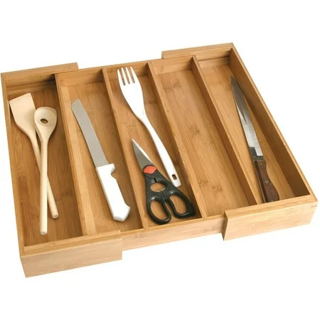 Lipper Bamboo Expandable Utensil Drawer Organizer | Walmart (US)
