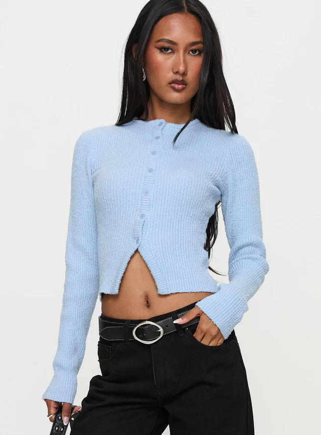 Suzu Long Sleeve Top Blue | Princess Polly US