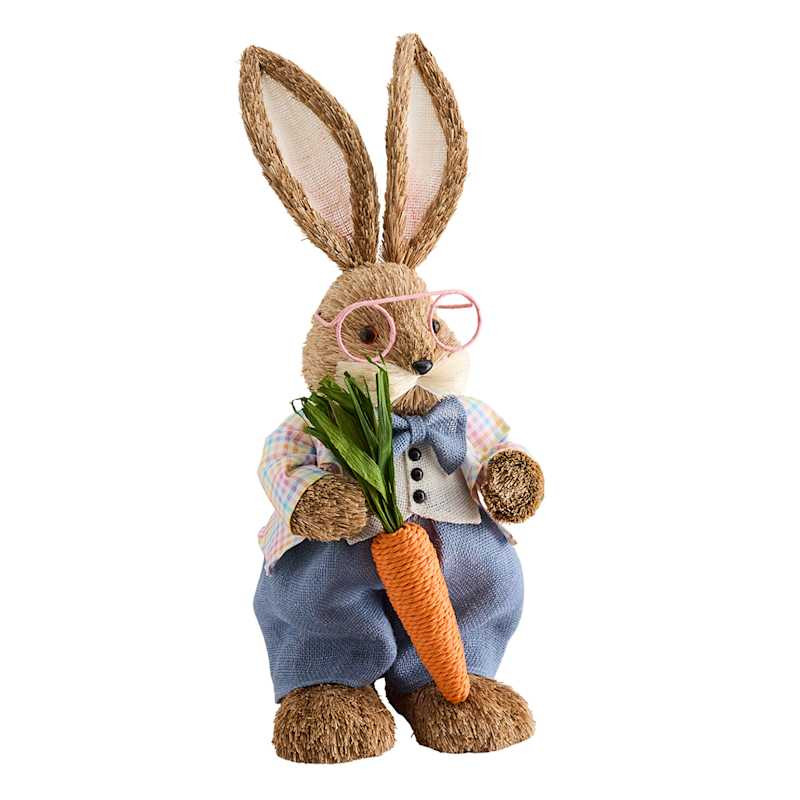 Sisal Bunny Boy with Carrot, 20" | At Home