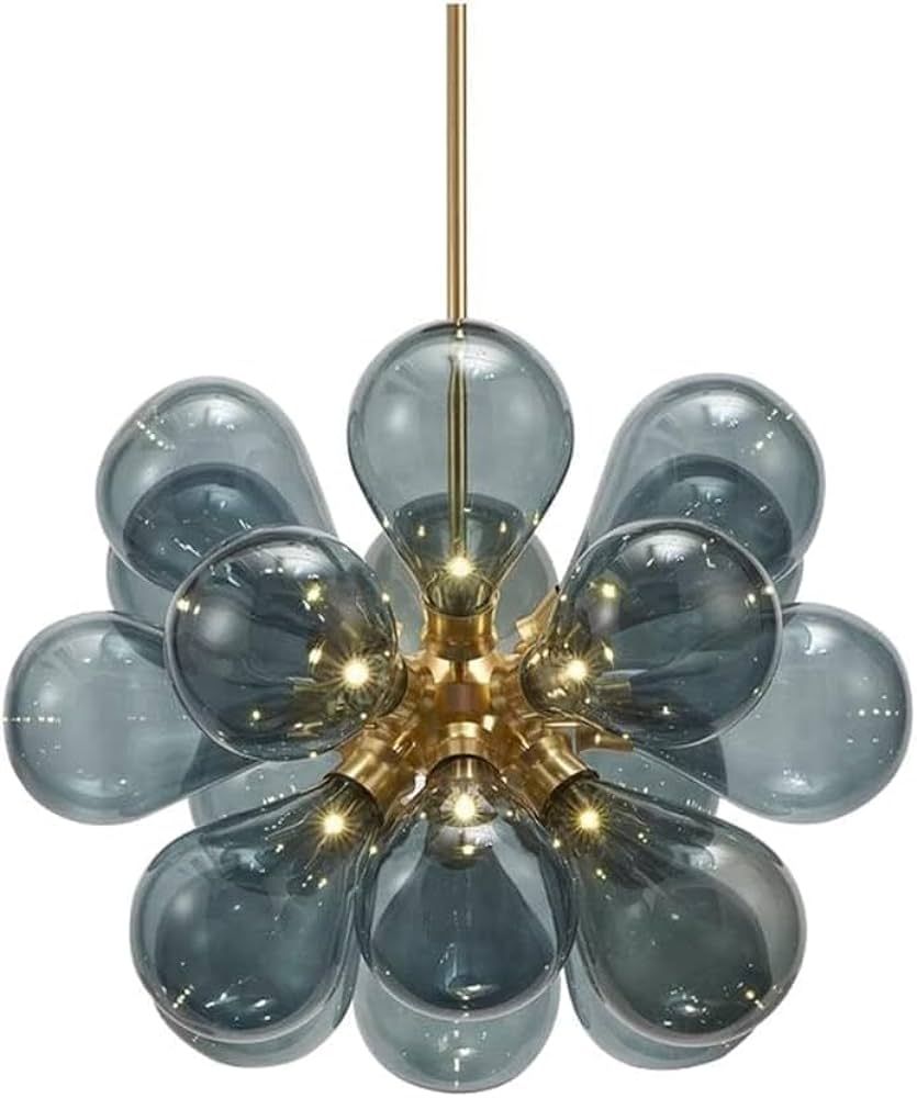 Modern Chandelier,18 Lights Buld Mid Century Milk Glass Globe Sputnik Pendant Lights Pink Bubble ... | Amazon (US)