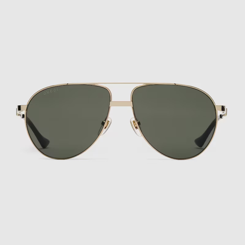 GUCCI Navigator Frame Sunglasses, Gold | Gucci (US)