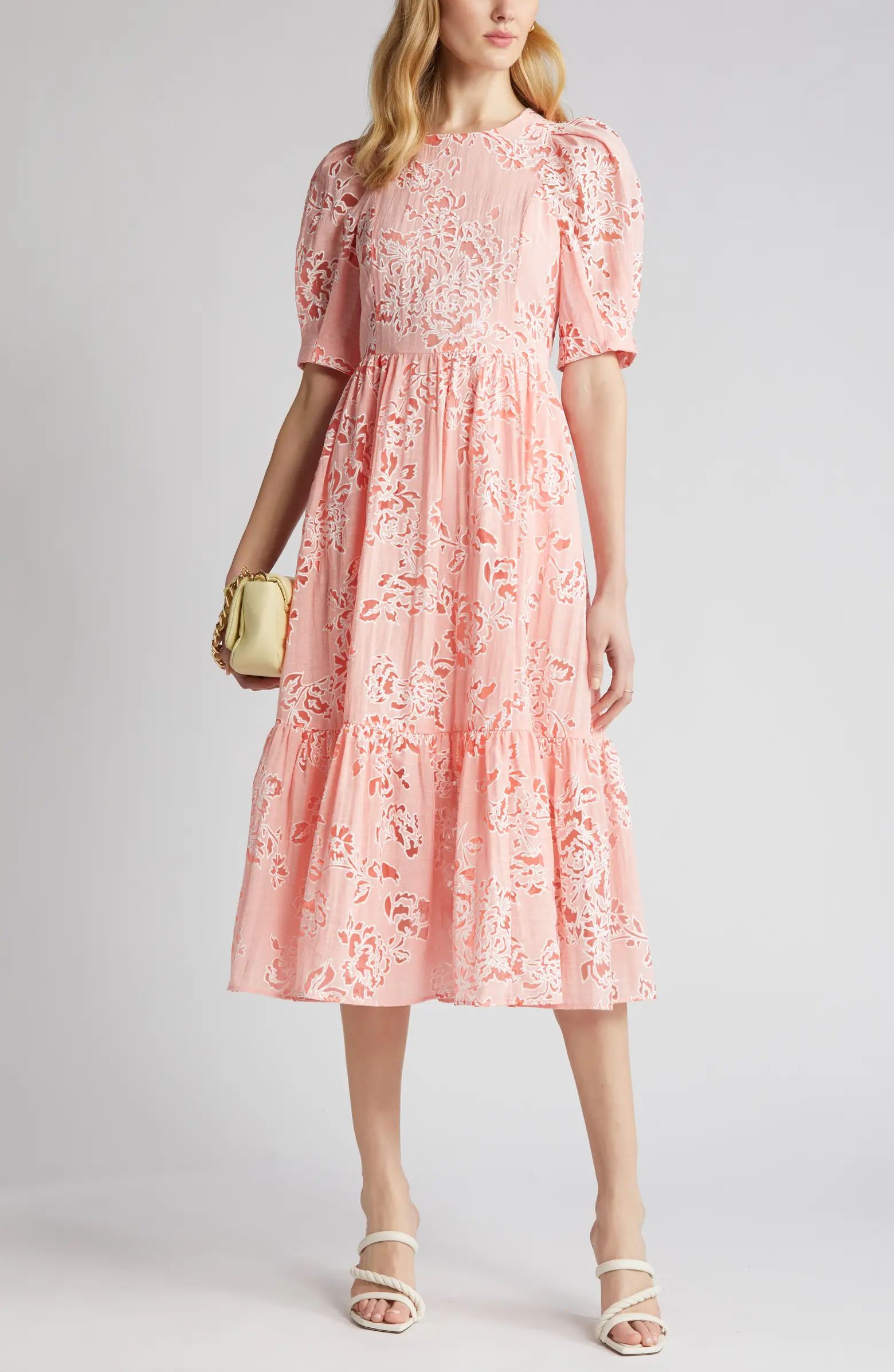Esthher Floral Cutout Tiered Dress | Nordstrom