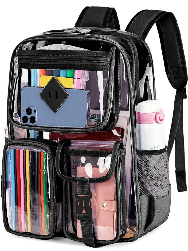 Sanmadrola Large Clear Backpack Heavy Duty Stadium Approved See Through Backpack Waterproof PVC T... | Walmart (US)