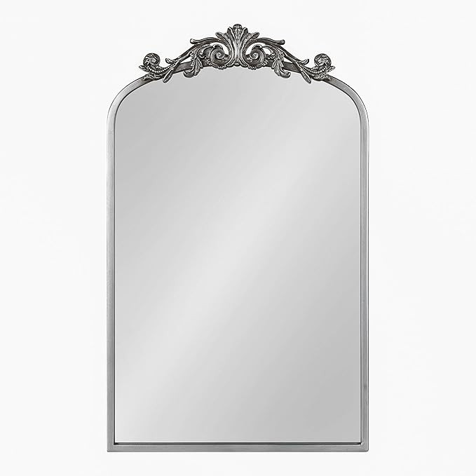 Kate and Laurel Arendahl Traditional Ornate Wall Mirror, 19 x 31, Antique Silver, Decorative Mirr... | Amazon (US)