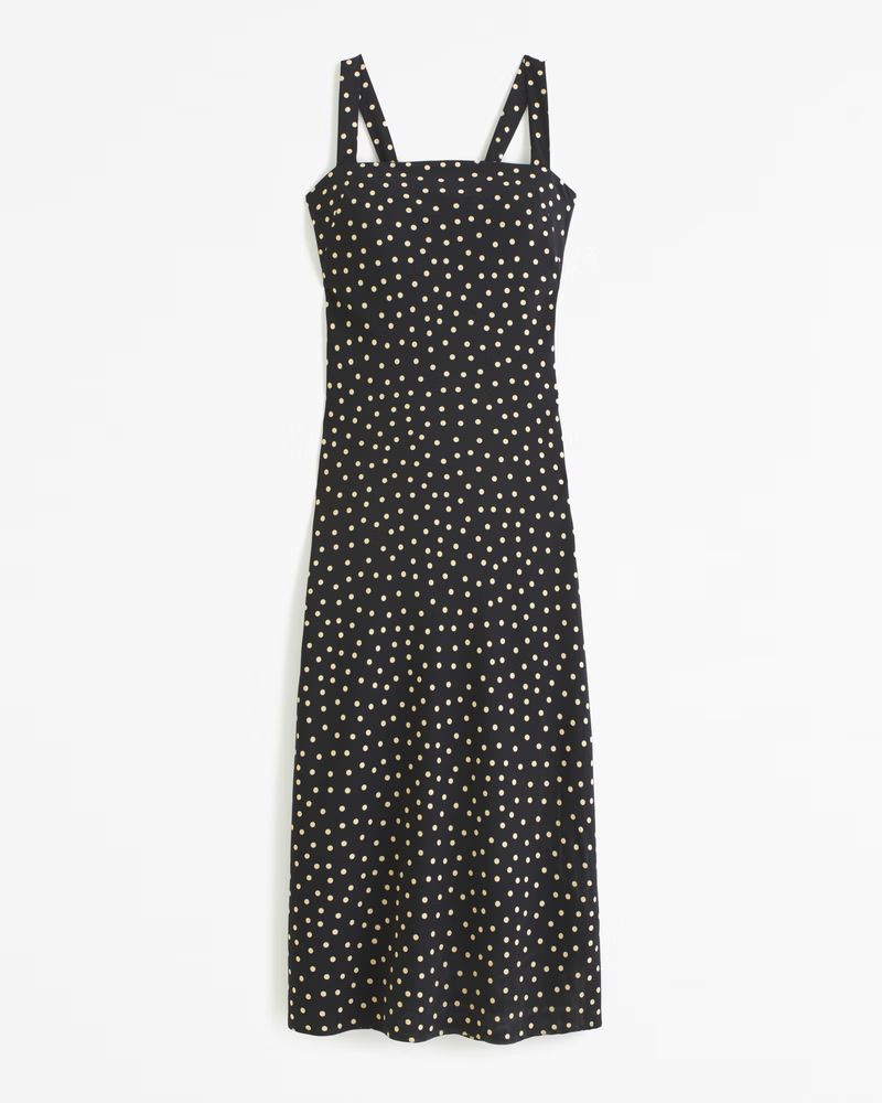 Crepe Slip Midi Dress | Abercrombie & Fitch (US)