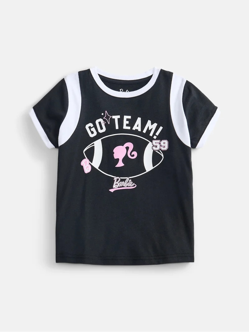 Barbie Girls Graphic Game Day Tee with. Short Sleeves, Sizes 4-16 | Walmart (US)