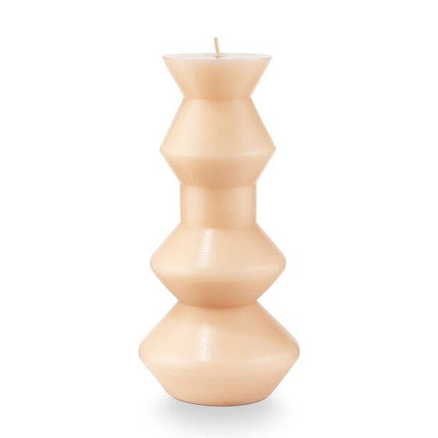 ILLUME GEO PILLAR NUDE UNFRAGRANCED CANDLE 8.5" | Indigo (CA)