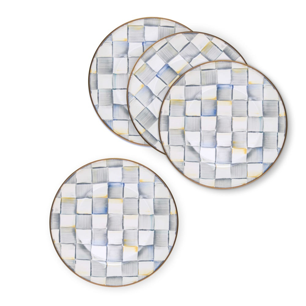 Sterling Check Dinner Plates, Set of 4 | MacKenzie-Childs