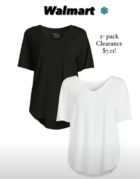 Walmart clearance / Time and Tru Women's V-Neck Tunic T-Shirt, 2-Pack / summer top / affordable fashion 

#LTKFindsUnder50 #LTKSaleAlert #LTKOver40