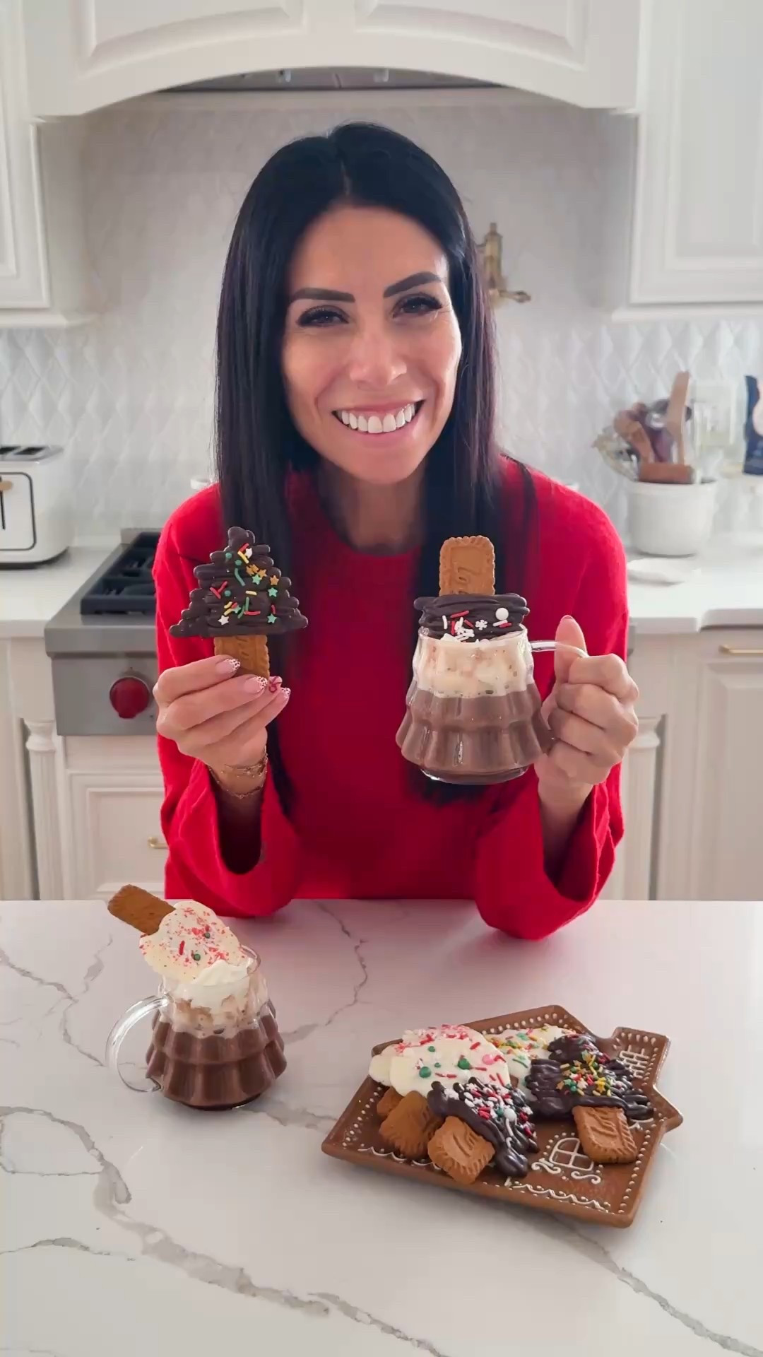 The cutest Hot Cocoa Dippers! These Christmas tree dippers are so easy to make. Everything I used is below including the instructions 🙌🏻
Christmas Tree Dippers
* Biscoff cookies 
* Dark chocolate, melted
* White chocolate, melted
* Piping bags
* Festive sprinkles 
Place parchment paper on a baking sheet and place the cookies 2” apart. You can fit 8 per baking sheet. Melt the chocolate (I used 1 cup of Ghirardelli chocolate melts dark and white chocolate) and melt in the microwave in 3@ seconds intervals. Place the melted chocolate on piping bags and form the shape of a tree as you see on the video. Quickly add festive sprinkles and let it set for 15-20 minutes. You can add these dippers to festive bags or bakery boxes to gift or simply have them available for a cocoa bar. Dip and enjoy! 


#LTKSeasonal #LTKHoliday #LTKfoodie