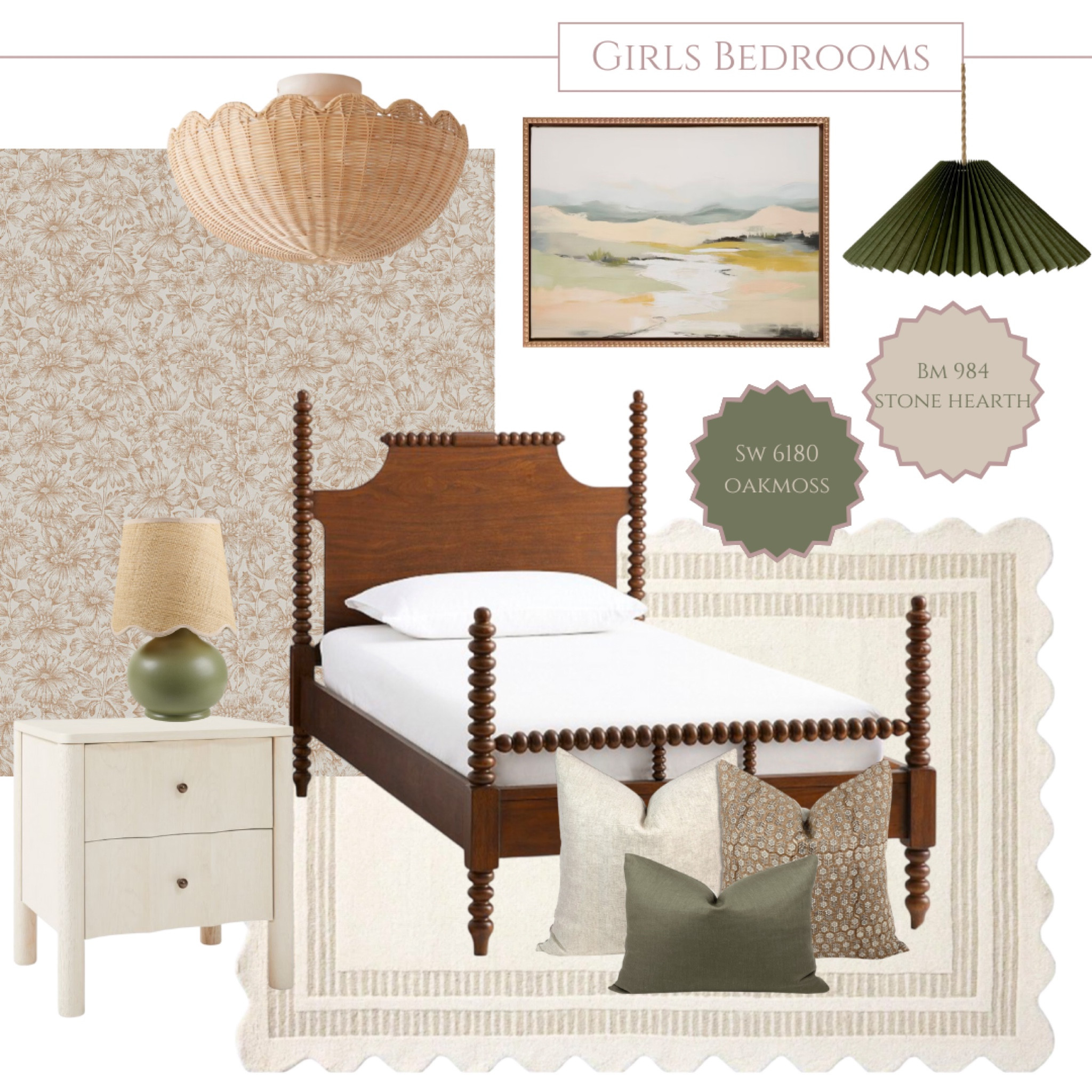 Shop this little girls room featuring Neutral warm tones and green accents. 🤎

#LTKHome