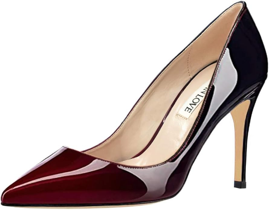 JOY IN LOVE Women's Pumps Shoes 3.5" High Heels Pointy Toe Stiletto Pumps | Amazon (US)