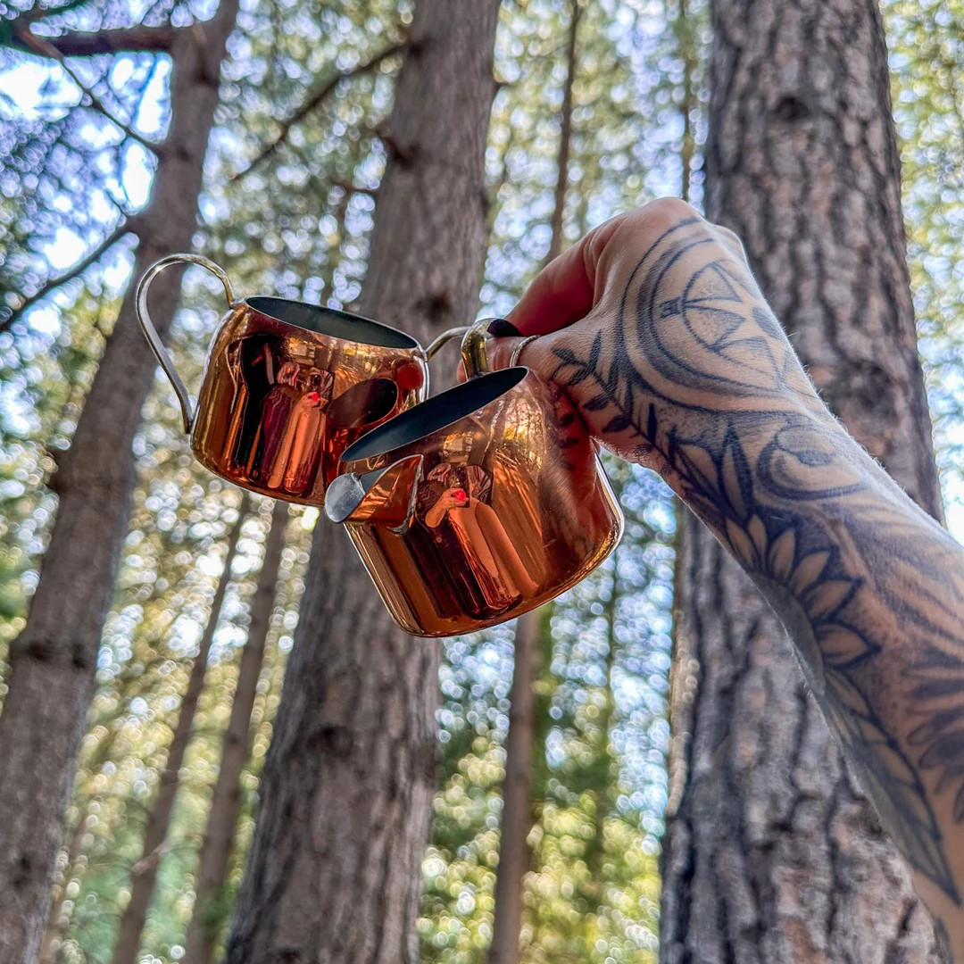 Vintage Copper Brass Sugar and Creamer Set / Boho Kitchen Decor - Etsy | Etsy (US)