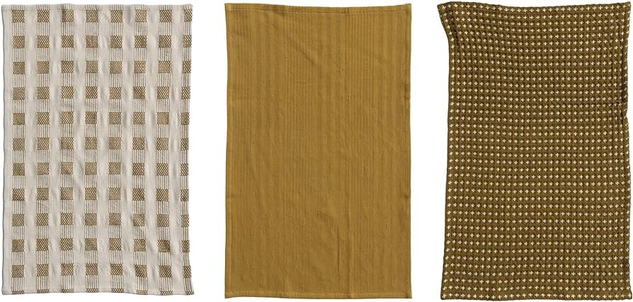 Creative Co-Op Creative Co-Op Woven Cotton Dish Cloths with Loop, Set of 3 in Muslin Bag, Natural... | Amazon (US)