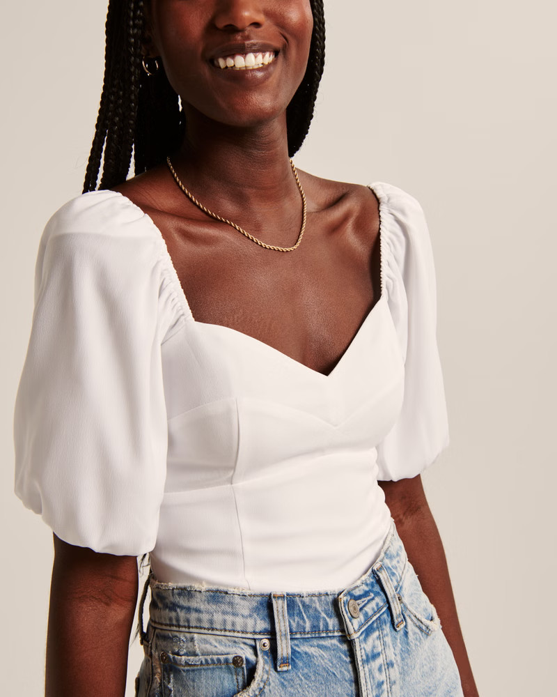Corset Puff Sleeve Top | Abercrombie & Fitch (US)