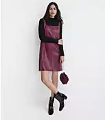 Faux Leather Strappy Mini Dress | LOFT