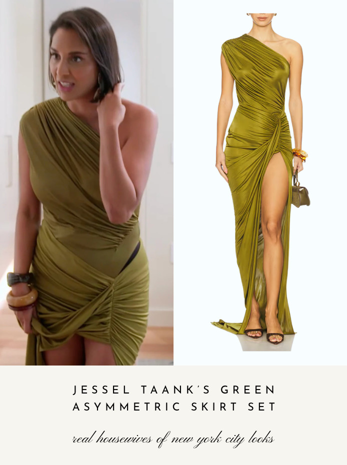 Jessel Taank's Green Asymmetric Skirt Set 

 