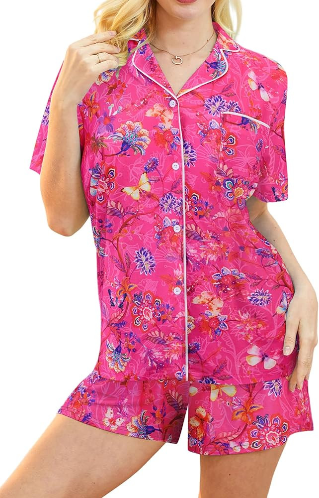 ALISISTER Pajamas for Women Set Novelty Floral Animal Pj Set Button Down 2 Piece with Pockets | Amazon (US)
