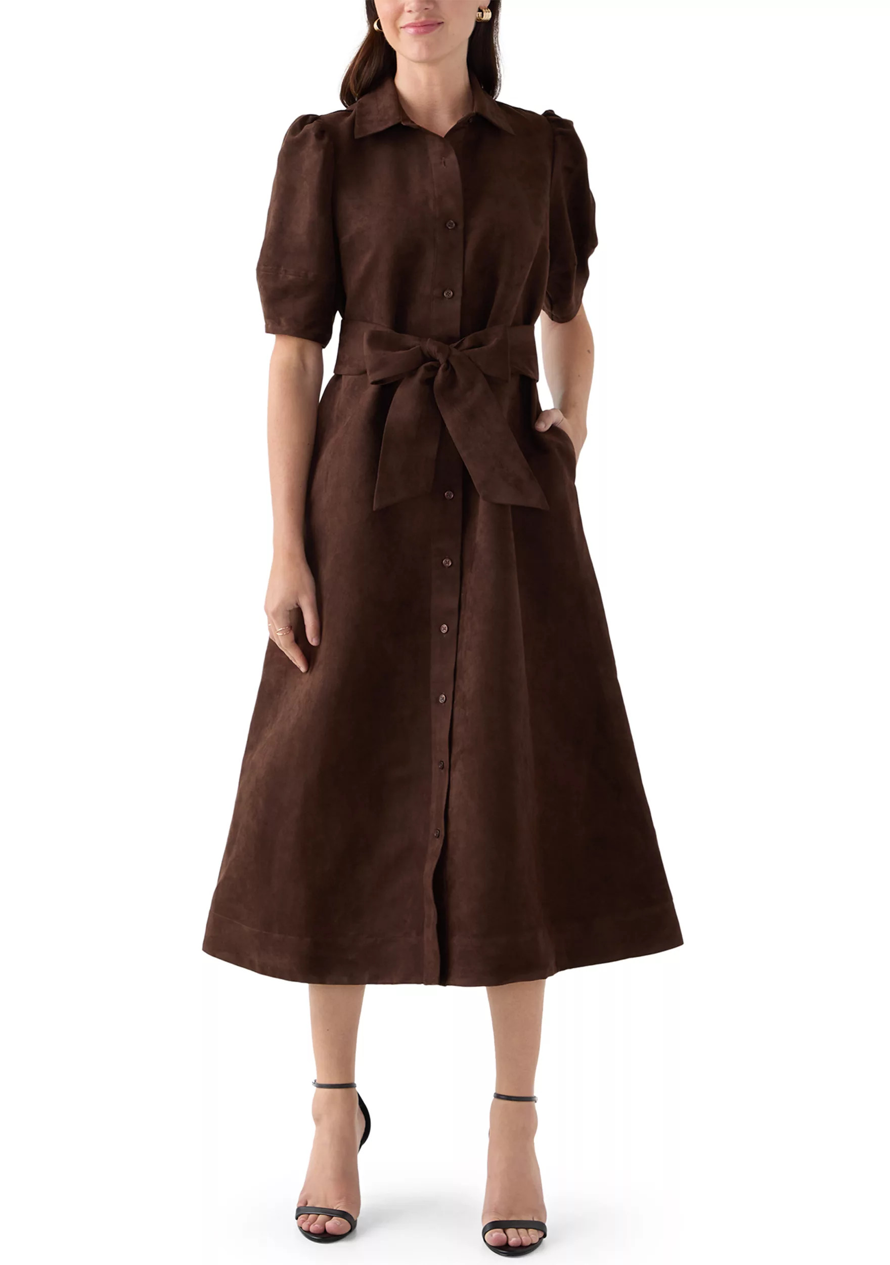 Women's Suede Midi Shirt Dress | Belk