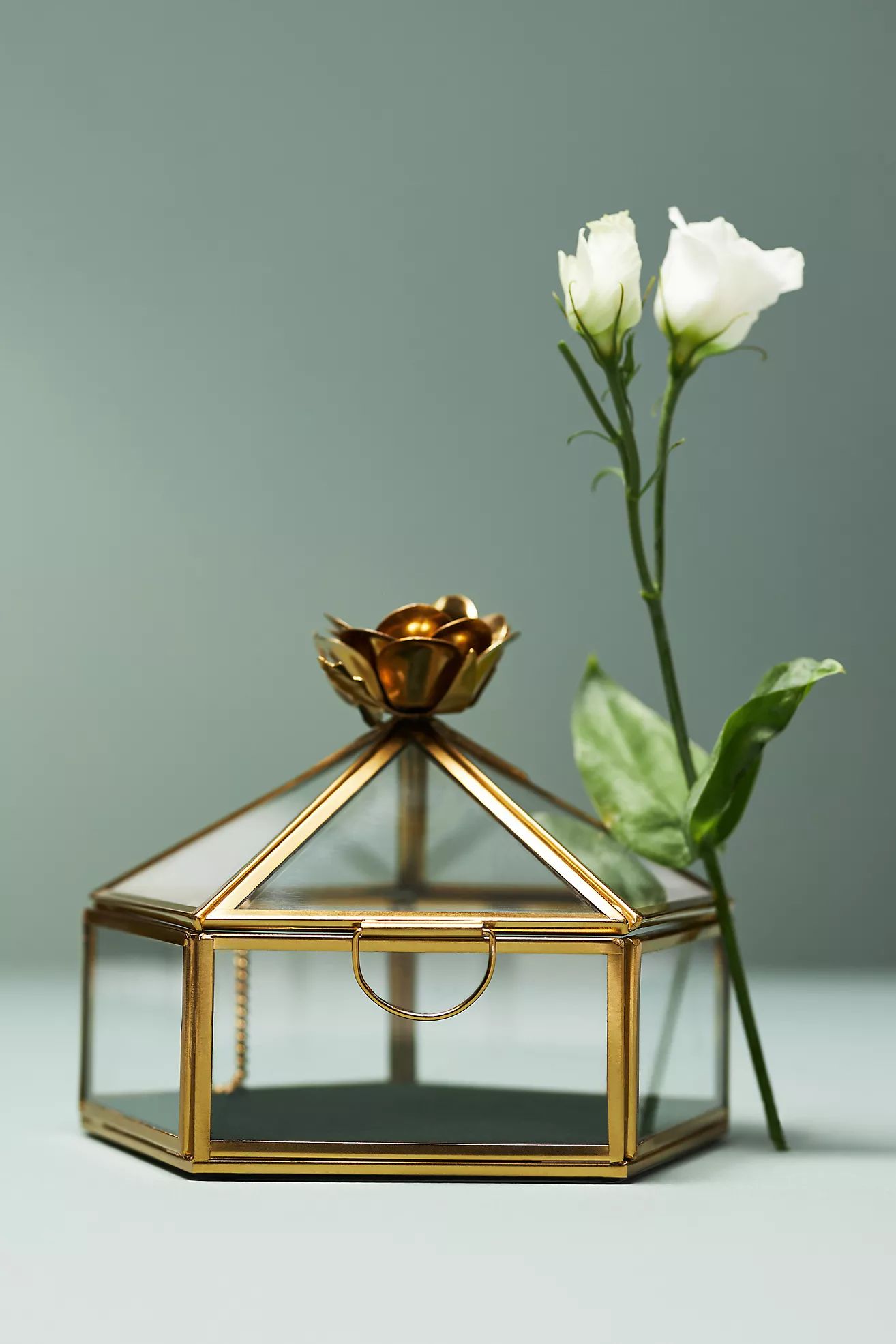Floral Glass Trinket Box | Anthropologie (US)