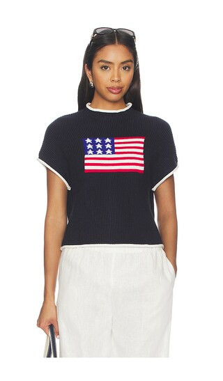 MORE TO COME Conley Knit Top in Navy. - size M | Revolve Clothing (Global)