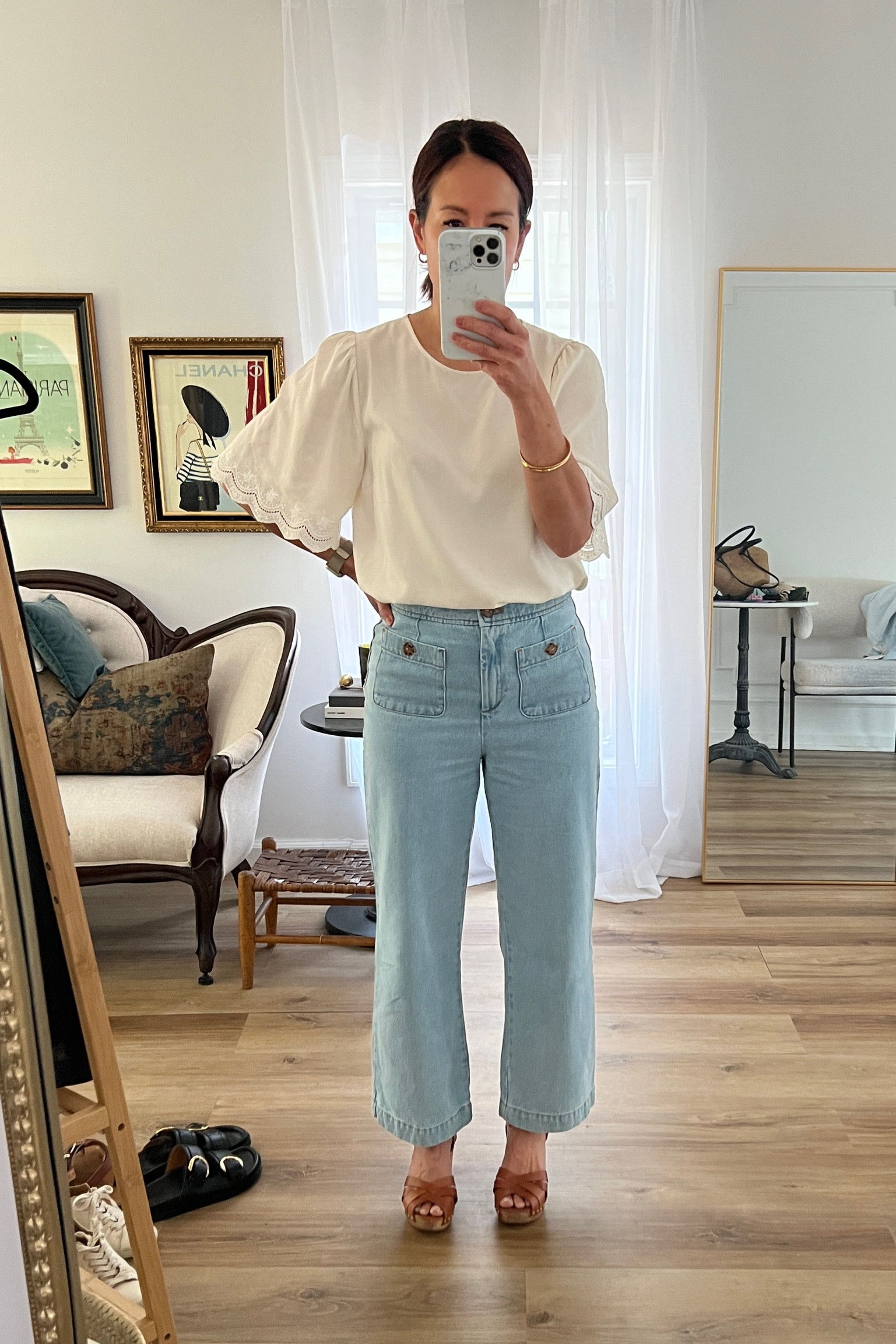 Summer Outfit
Crop Jeans
Wearing Sèzane denim in my normal size. 
The top is old Sèzane but will link a few similar. 
Clogs are Sèzane and run true to size.

#LTKstyletip #LTKFind #LTKSeasonal