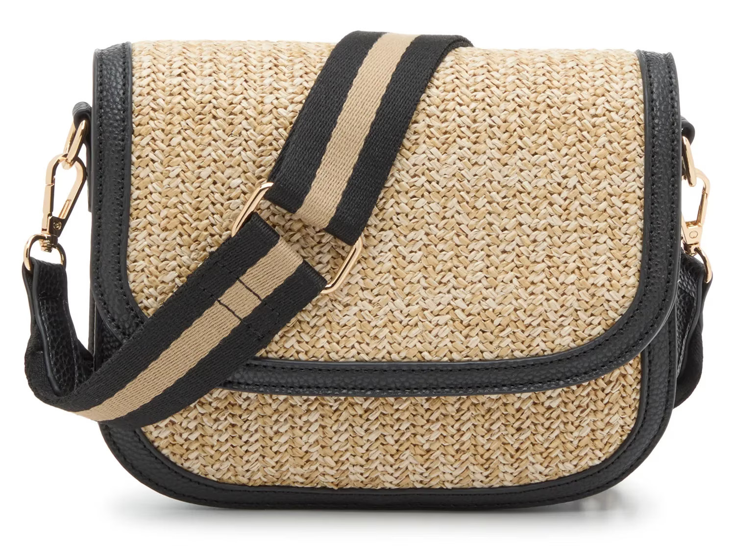 Kelly & Katie Maggie Crossbody | Women's | Black/Beige Raffia | Size Not Applicable | Handbags | DSW