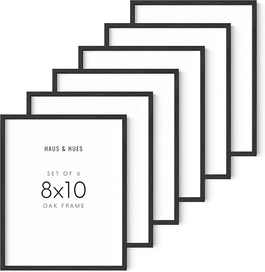 Amazon.com - Haus and Hues 8"x10" Black Oak Wood Frames Set of 6 - 8x10 Picture Frame Set of 6, 8... | Amazon (US)